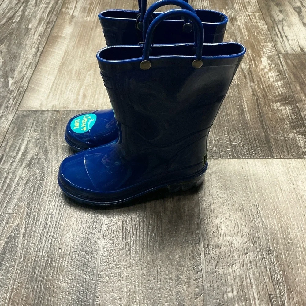 Western Chief Navy Blue Gloss Rain Boots with Handles Size 9/10